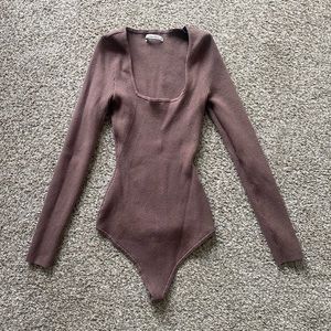 Abercrombie Long sleeve square neck sweater body suit